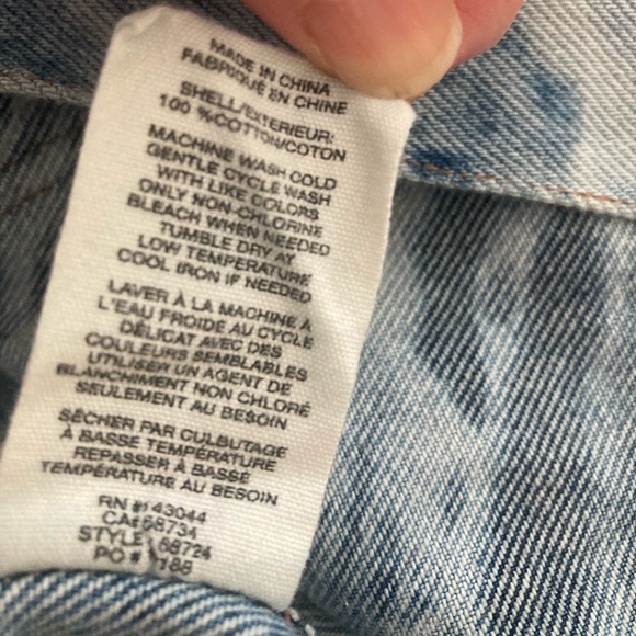 Anthropologie Avec Les Filles Shiloh oversized tie dye denim shirt jacket Small - Picture 7 of 7